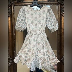 Christian Lacroix Cream Mini Dress with Pastel Floral Print